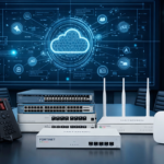 Enterprise network infrastructure solutions including Cisco switches, Huawei routers, Aruba wireless access points, Fortinet firewall, and Avaya communication systems