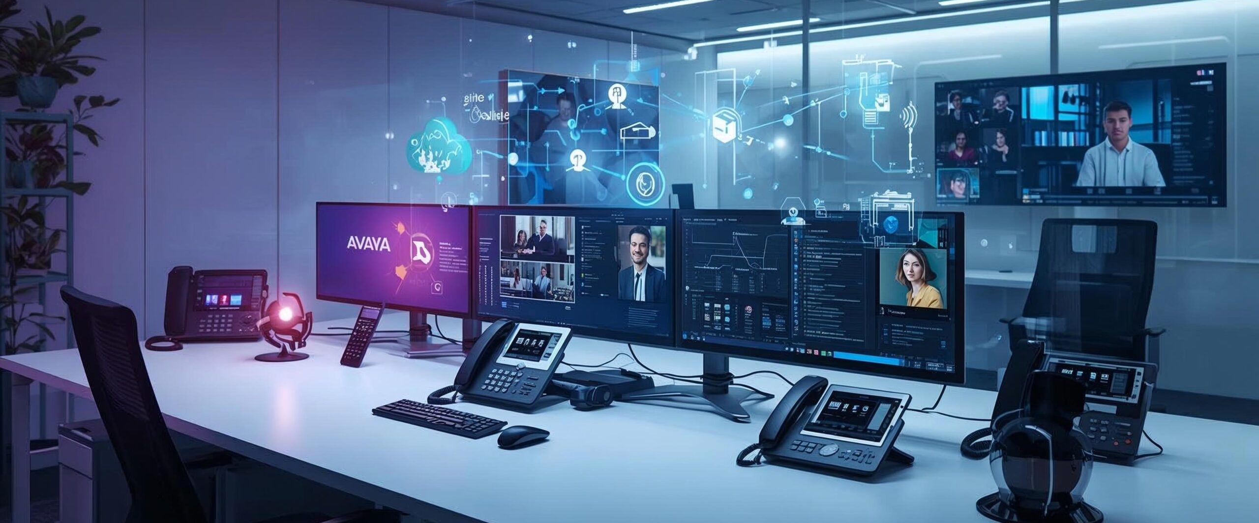 Unified communication technologies including IP telephony, video conferencing systems, and enterprise collaboration platforms used in modern business environments.