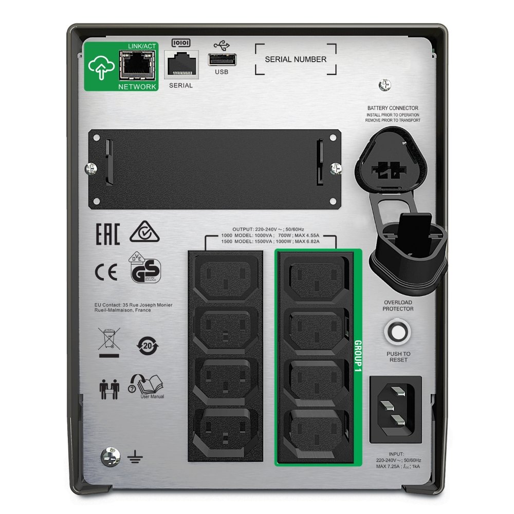 APC Smart-UPS SMT1000IC 1000VA Line Interactive Tower UPS, 230V, LCD, SmartConnect - view 3